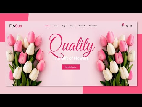 Create A Responsive E-Commerce Flower Shop Website Design | Free Source Code 👇