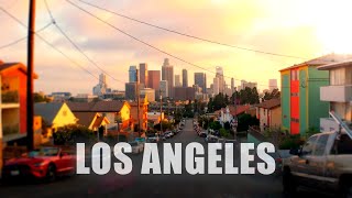 California Sunset Drive: 5 Freeway to Downtown LA & Hollywood Blvd | 4K Driving Tour