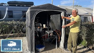 Jetzt ist es soweit, wir bauen ein Luft-Küchenzelt auf!