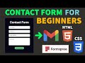 CONTACT FORM In HTML CSS Website For Beginners W Formspree