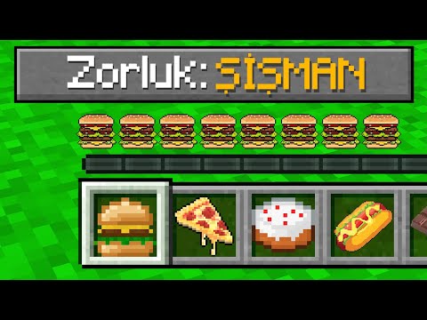 ŞİŞMAN ZORLUK SEVİYESİ 🍔🍕 - Minecraft
