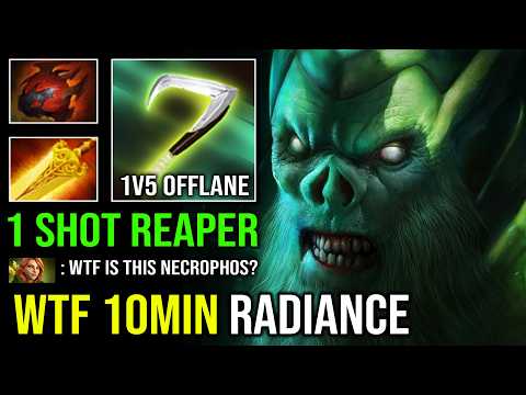WTF 10MIN RADIANCE 100% Unkillable Offlane Raid Boss 1 Shot Reaper Max Aura Necrophos Dota 2