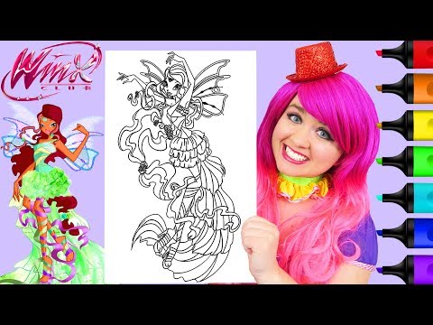 Coloring Winx Club Aisha Harmonix Fairy Coloring Page Prismacolor Markers | KiMMi THE CLOWN Video