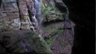 preview picture of video 'Beautiful Waterfall Outside Rock House, Hocking Hills State Park, Logan, Ohio'