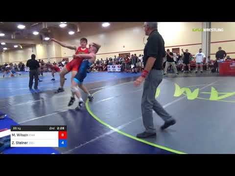 2018 Marine Corps US Open/UWW Junior Freestyle 86 Rnd Of 32 - Myles Wilson (Iowa) Vs. Zachary Stei