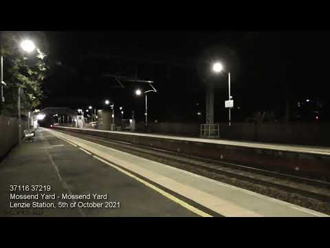 37116 & 37219 Test Train Thrash, 5 car HST & 385's at Lenzie: 05/10/21