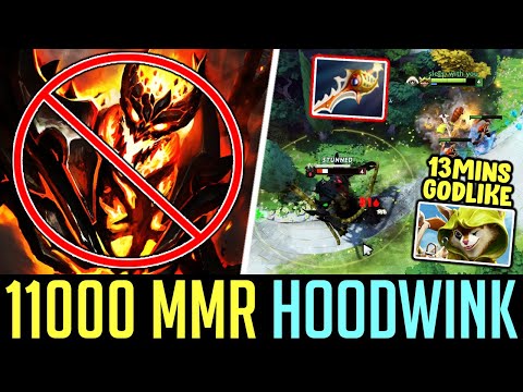 when 11,000 MMR play HOODWINK - GPK 13 Minutes GODLIKE - EZ Counter SF Mid DOTA 2