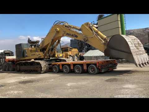 Loading And Transporting The Komatsu PC800 Excavator - Fasoulas Heavy Transports