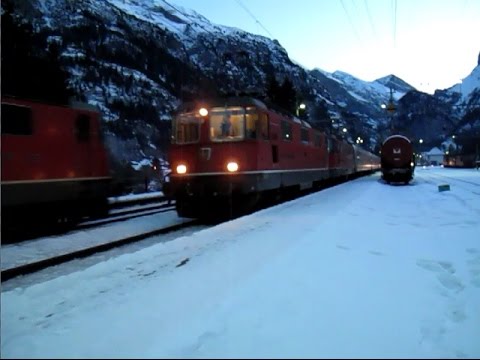 Winter-Urlaubs-CityNightLine 40478 von Brig nach Amsterdam + Hamburg in Kandersteg, 23. Januar 2010