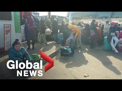 Russia-Ukraine conflict: Tired, emotional, anxious Ukrainians queue to leave the country