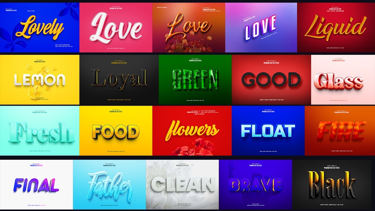 100+ 3D Text Effect PSD  Photoshop Tutorial Part 6