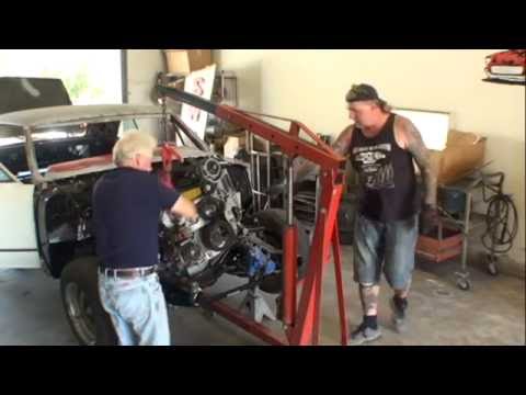 LS2 Engine SWAP-Part 3-Installing The Engine and Transmission In The Car