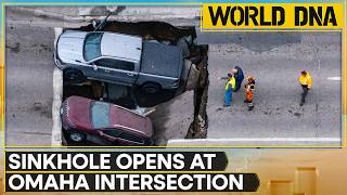 Sinkhole Opens at Omaha Intersection; Traffic Camera Captures Moment as Two Cars Swallowed |WION DNA