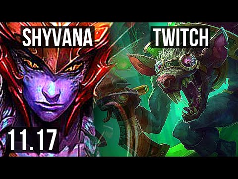 SHYVANA vs TWITCH (JUNGLE) | 12/2/10, 1200+ games, 1.5M mastery, Godlike | BR Master | v11.17
