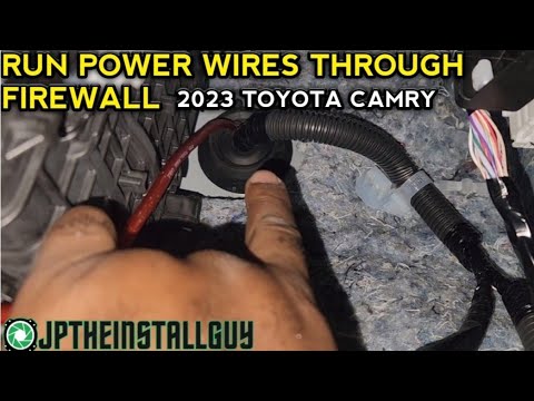 how to run/install amp power wire through firewall of 2023 toyota camry