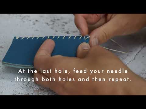 How to stitch two pieces of leather together using cross stitch