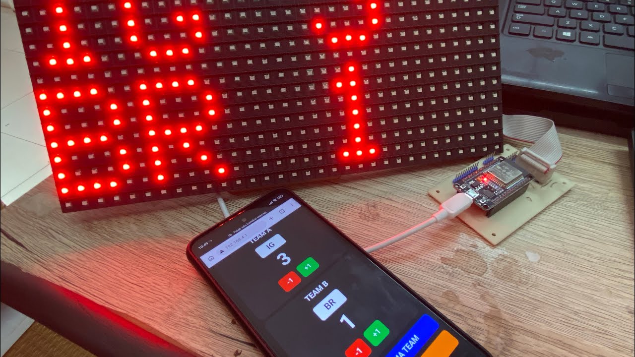 Papan Skor Dmd P10 Esp32 Input Angka via Browser