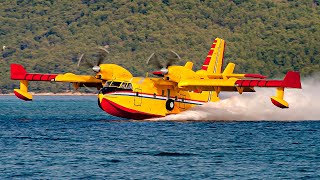 Canadair CL-415 LOW PASS / Scooping and Water Drop