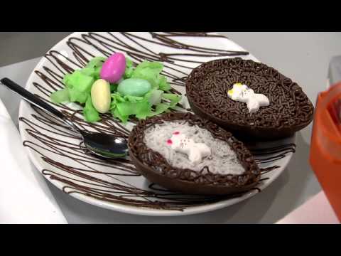 Receita bom sabor 04/03/2015 Ovo de Páscoa de colher com recheio de brigadeiro prestigio