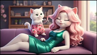 Mischievous little cat cut mother's hair 😭✂️✂️and then made new one 💇🏻‍♀️😭 #story#catshorts#aicat