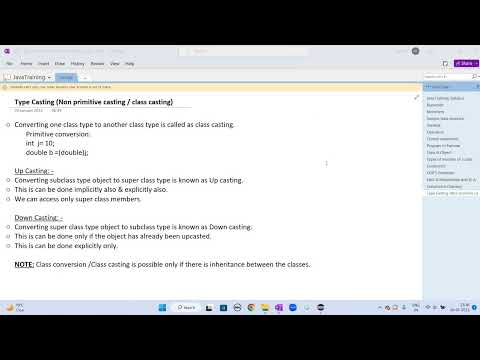 Java Training Oops Typecasting Nonprimitive Theory