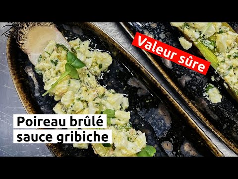Poireau brûlé sauce gribiche