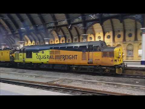 Colas 37099 'Merl Evans' + 37610 leaves York for Darlington