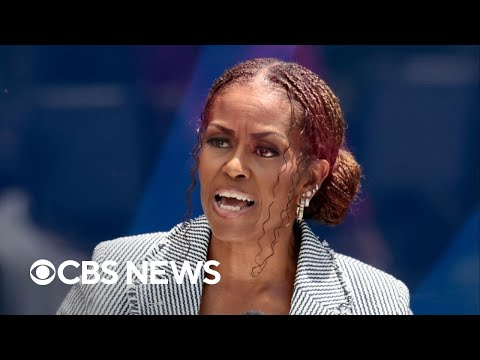 Former first lady Michelle Obama praises her husband in presidential center dedication speech