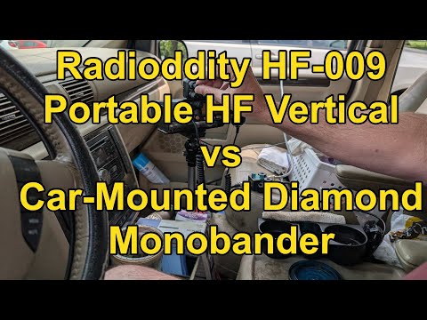 Radioddity HF 009 Vertical on Ground and Motorhome vs. Diamond Monobander on Van/Car Roof Ham Radio