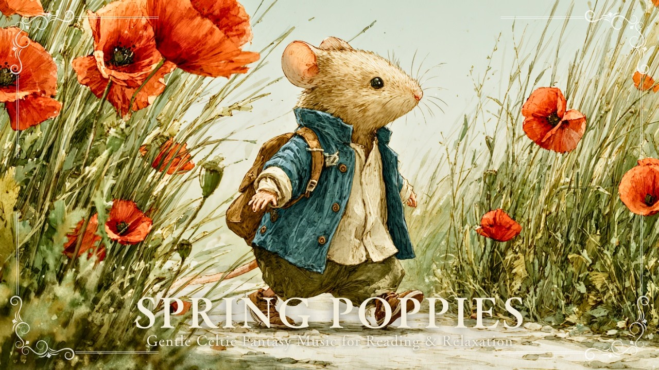 [Celtic Music] Among the Spring Poppies 🌸│Cozy Storybook Celtic Music for Study, Reading & Calm