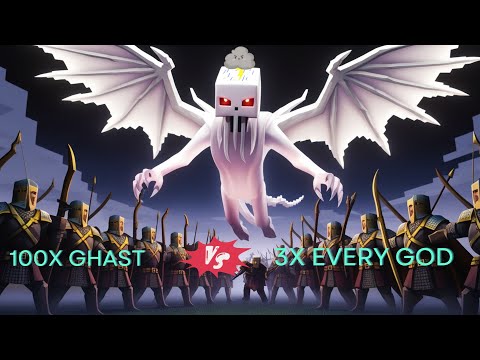 100x Ghast Minecraft vs 3x Every God - Totally Accurate Battle Simulator TABS