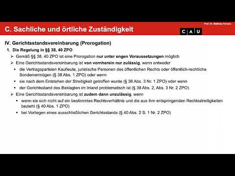 Zivilprozessrecht – Folge 03 (Sachliche und örtliche Zuständigkeit)