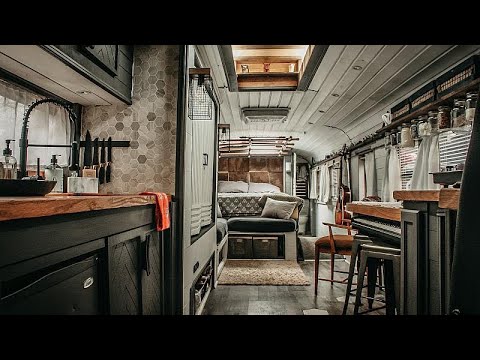 This architecture student turned an old school bus into a tiny home