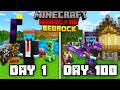 I Survived 100 Days In BEDROCK Minecraft Hardcore