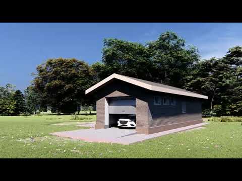 Баня с гаражом из газобетона АВ_151