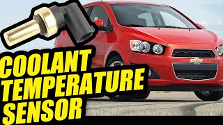 COOLANT TEMPERATURE SENSOR Replacement & Location Chevy Sonic Cruze - fan issues, hot A/C at idle