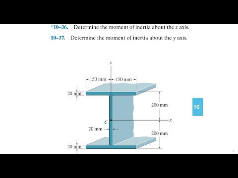 Statics 10.36 & 10.37 - Determine the moment of inertia about the x and y axis.