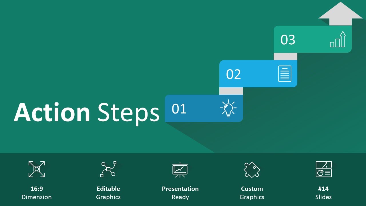 Action Steps Editable PowerPoint Template