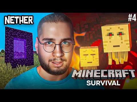 NETHERA GİTTİK! AZ DAHA ÖLÜYORDUK! | EKİP İLE MİNECRAFT SURVİVAL | 4.BÖLÜM