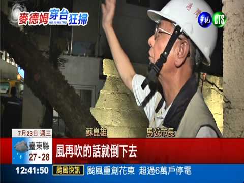 麥德姆推倒大樹 驚天巨響砸民宅