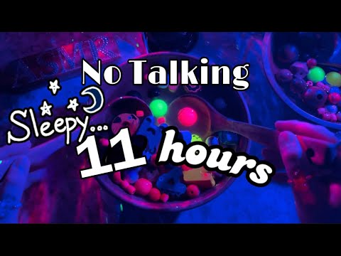 NO TALKING 11 hrs Wood & Beads Soup ASMR sleep relaxation insomnia stress relief wood & water sounds