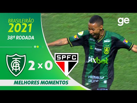 Gols e lances de América-MG x São Paulo