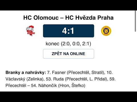 PlayOut-5.kolo HC Olomouc - HC Hvezda Praha