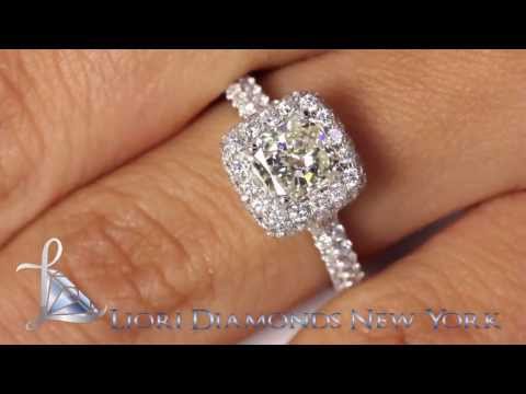 ER-0170 - 2.26 Carat I-VS2 Radiant Cut Natural Diamond Engagement Ring 14k Gold Pave Halo