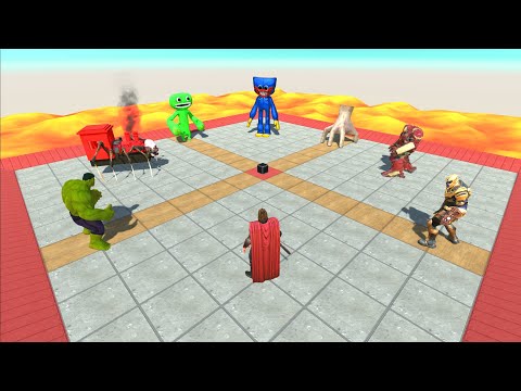 Super Hero and Creepy Monster Battle Royale Over Hot Lava - ARBS