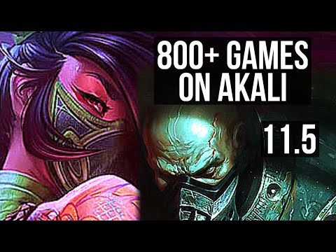 AKALI vs URGOT (TOP) | 5/0/4, 1.8M mastery, 800+ games | NA Master | v11.5