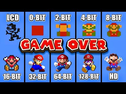 Super Mario Bros. GAME OVER || LCD vs 0-BIT vs 2-BIT vs 4-BIT vs 8-BIT vs 16-BIT vs 32-BIT vs 64-BIT