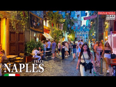 Naples Italy 4K Walk | Via Toledo Shopping Street to Historic Via dei Tribunali Day & Night