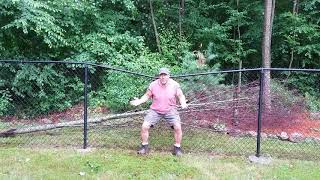 @outdoorguy845 How to straighten a steel pipe on a chain link fence