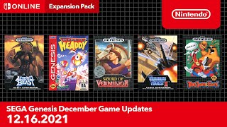 Nintendo SEGA Genesis - December 2021 Game Updates - Nintendo Switch Online anuncio